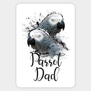 Color Splatter African Grey Parrot Dad White Sticker